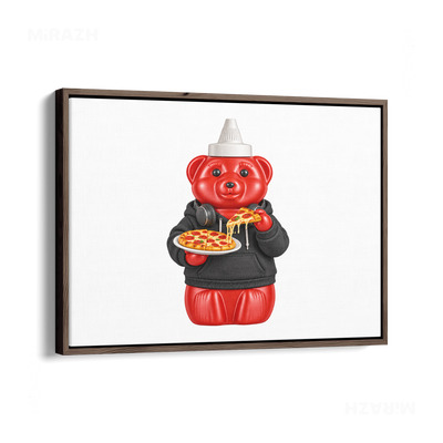 SosKhersiPizza Framed Canvas 03 Dark Wood