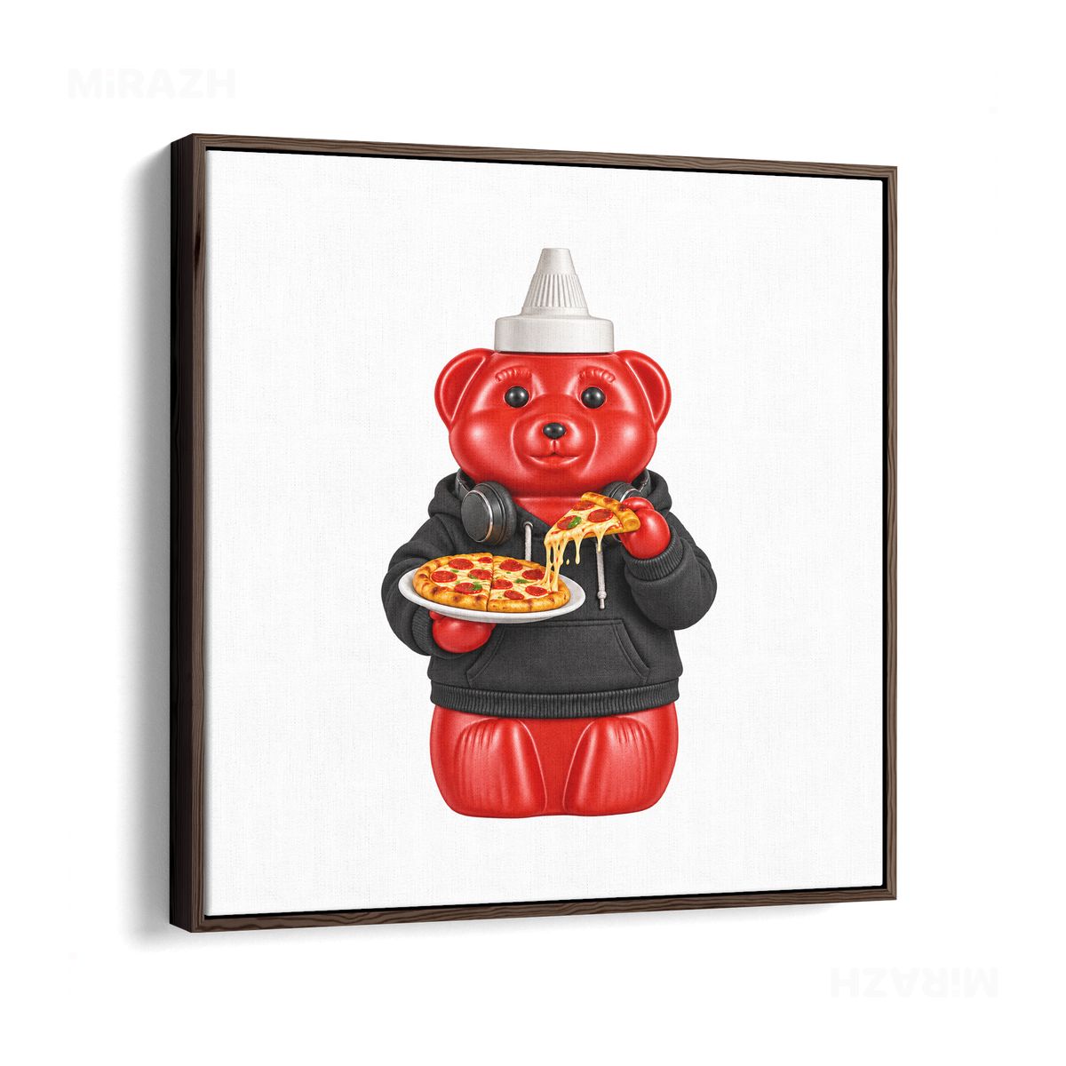 SosKhersiPizza Framed Canvas 04 Dark Wood