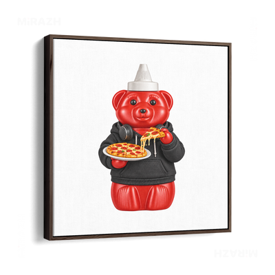 SosKhersiPizza Framed Canvas 04 Dark Wood