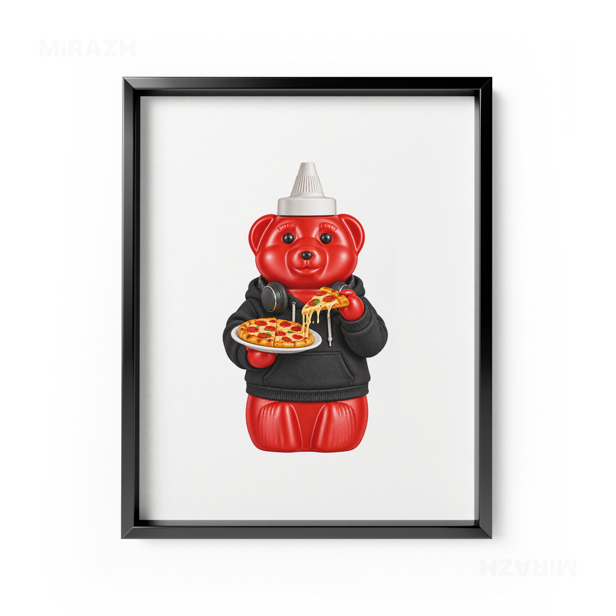 SosKhersiPizza Framed Poster 01 Black Aluminum