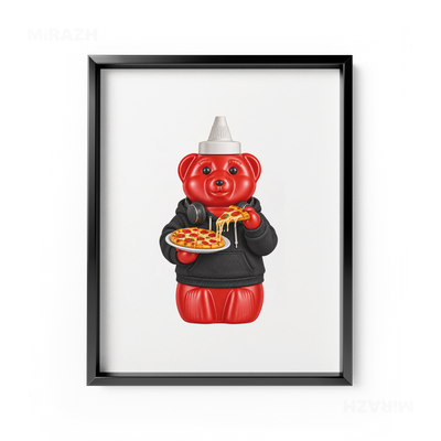 SosKhersiPizza Framed Poster 01 Black Aluminum