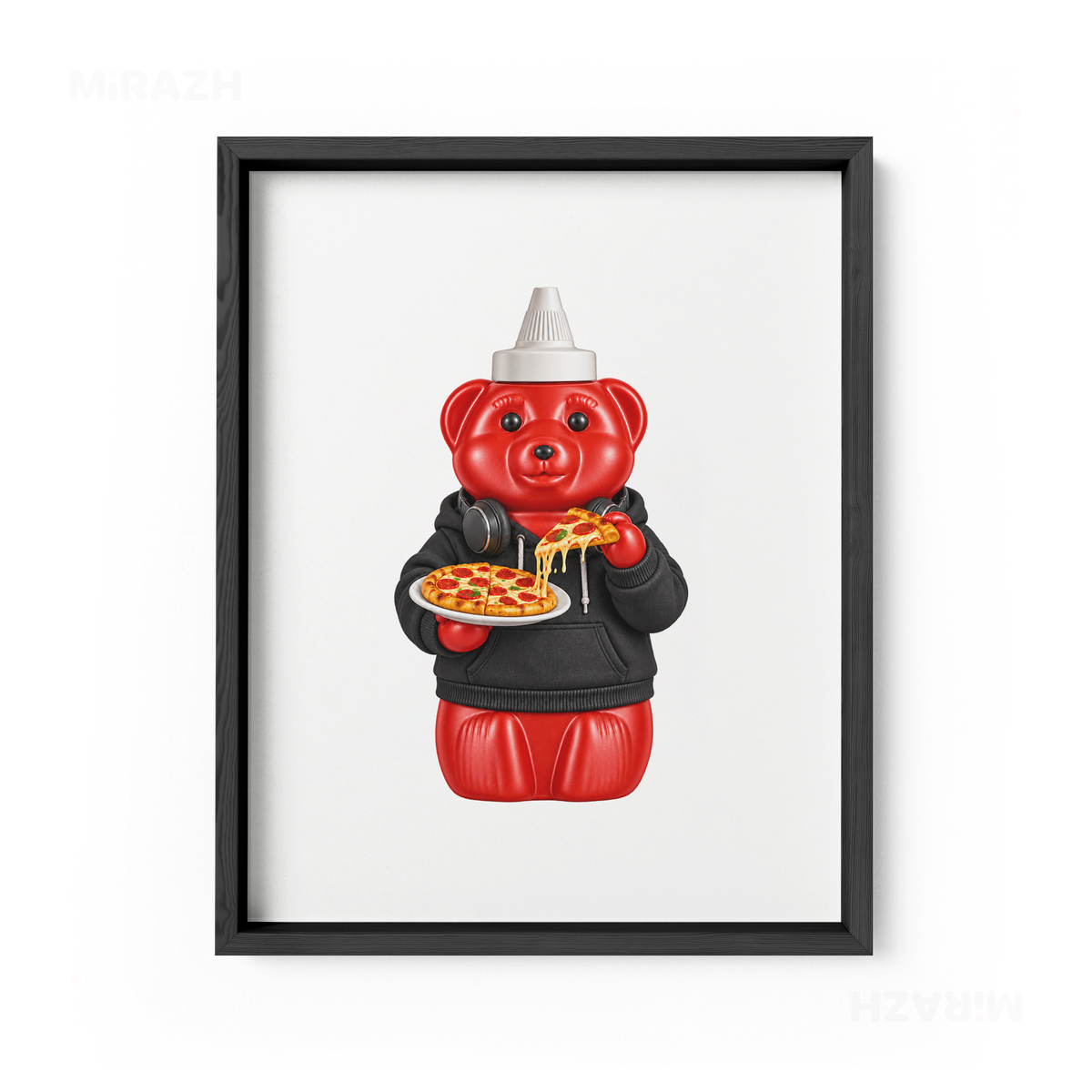 SosKhersiPizza Framed Poster 01 Black Wood