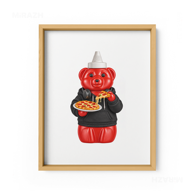 SosKhersiPizza Framed Poster 01 Natural Wood