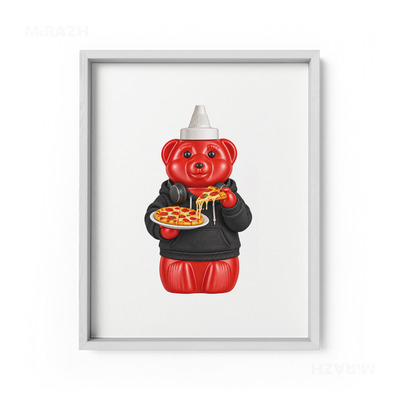 SosKhersiPizza Framed Poster 01 White Wood