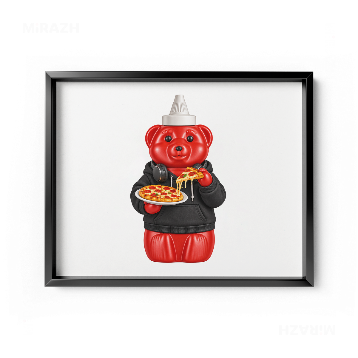 SosKhersiPizza Framed Poster 03 Black Aluminum