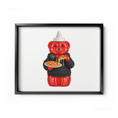 SosKhersiPizza Framed Poster 03 Black Aluminum