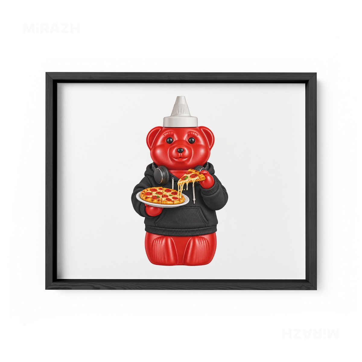 SosKhersiPizza Framed Poster 03 Black Wood