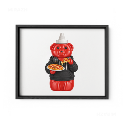 SosKhersiPizza Framed Poster 03 Black Wood