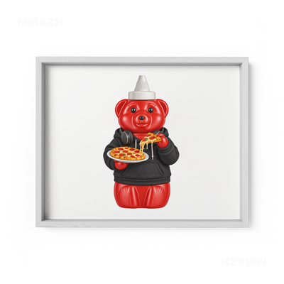 SosKhersiPizza Framed Poster 03 White Wood