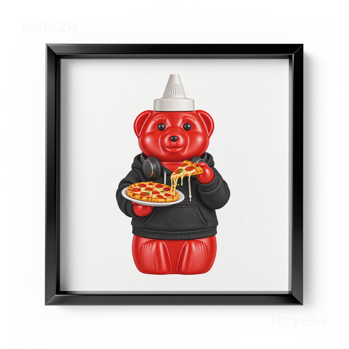 SosKhersiPizza Framed Poster 04 Black Aluminum
