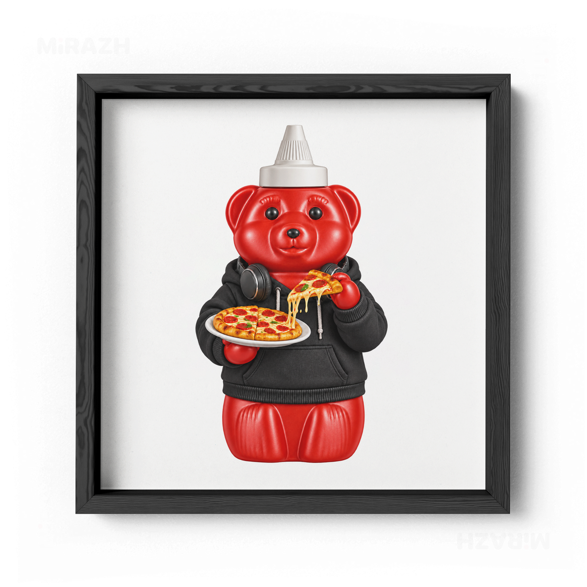 SosKhersiPizza Framed Poster 04 Black Wood