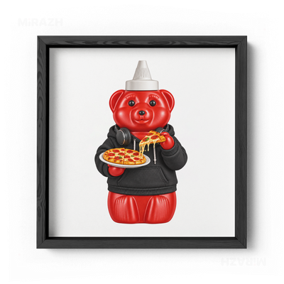 SosKhersiPizza Framed Poster 04 Black Wood