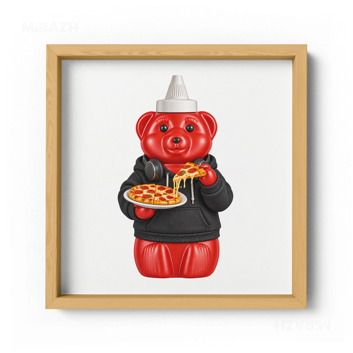 SosKhersiPizza Framed Poster 04 Natural Wood