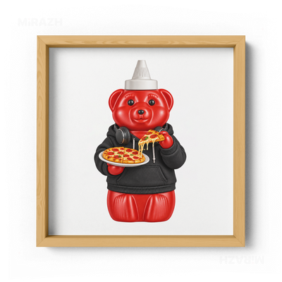 SosKhersiPizza Framed Poster 04 Natural Wood