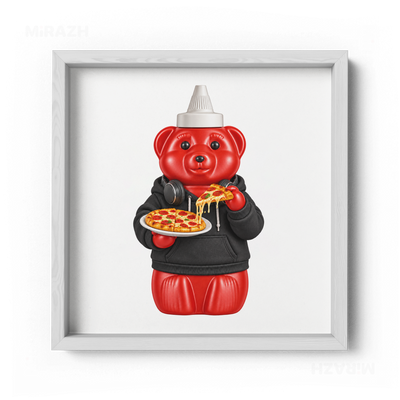 SosKhersiPizza Framed Poster 04 White Wood