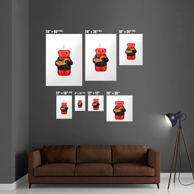 SosKhersiPizza Framed Poster 05 Black Aluminum