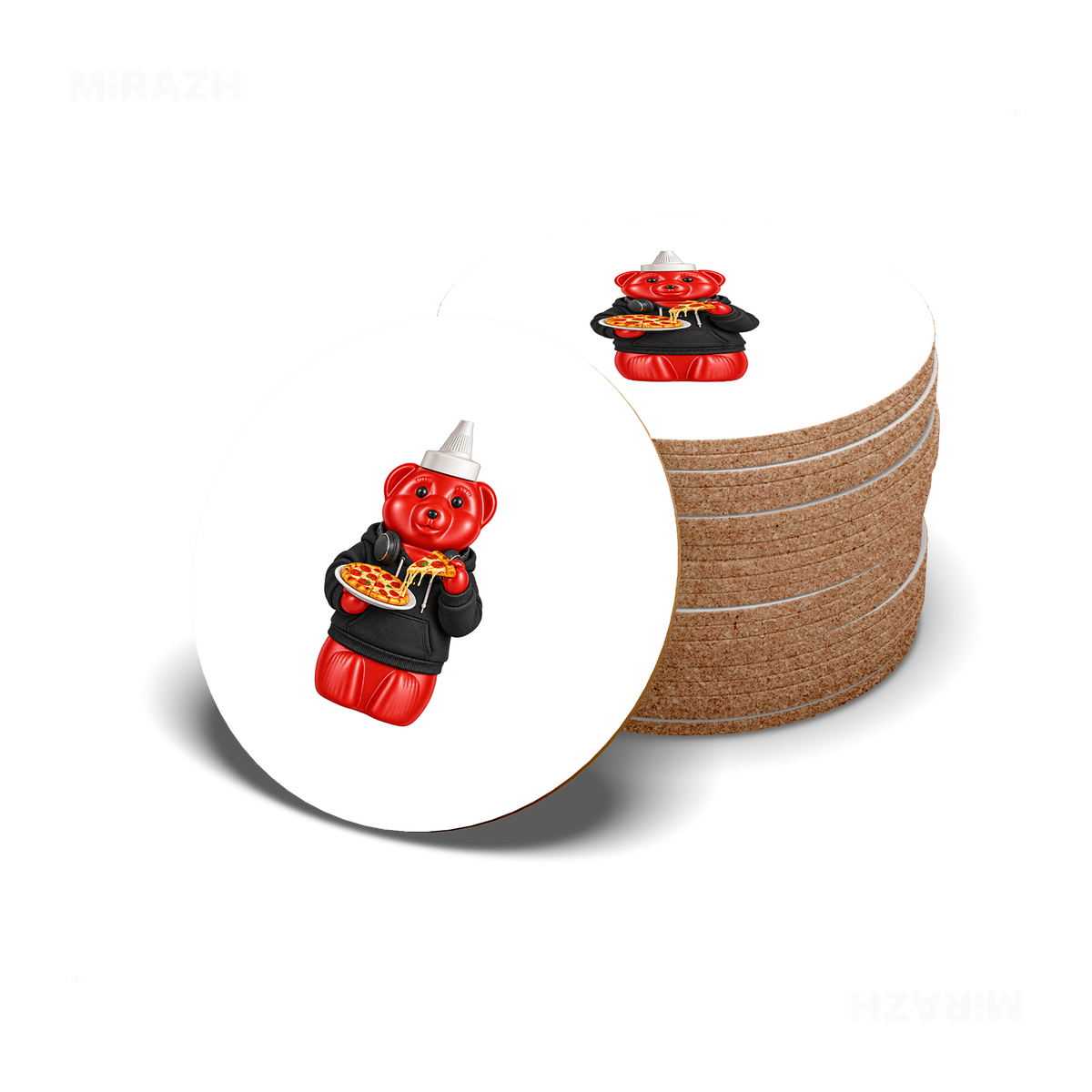SosKhersiPizza High Gloss Coaster 06 Round