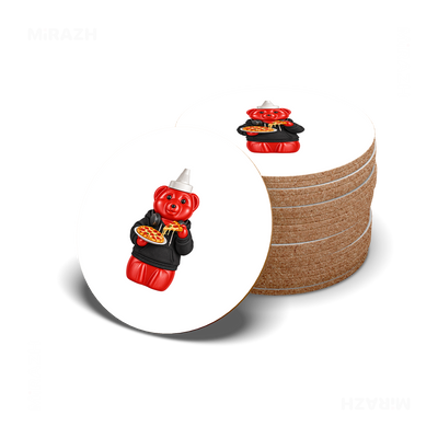SosKhersiPizza High Gloss Coaster 06 Round