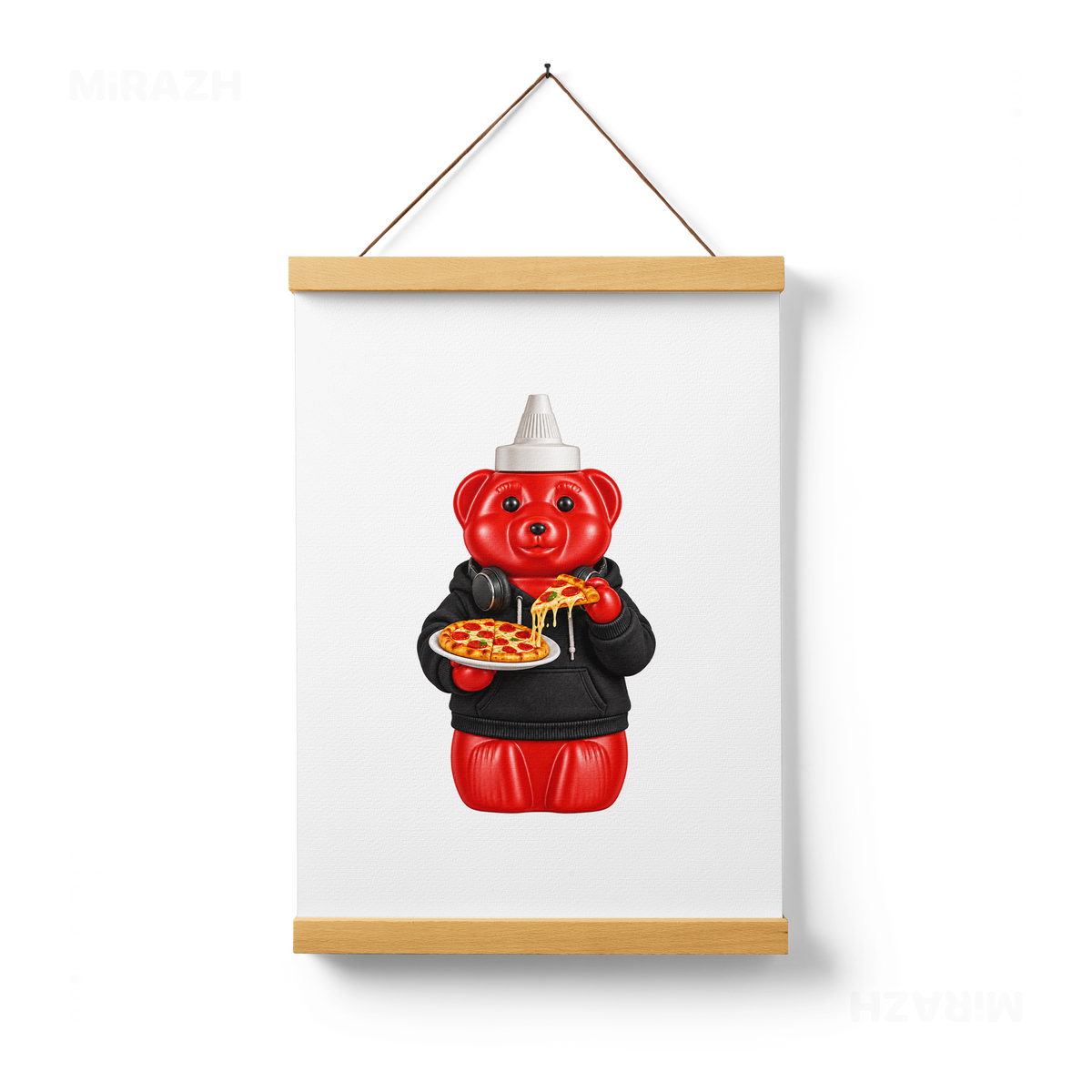 SosKhersiPizza Magnetic Hanger Poster 01 Natural Wood