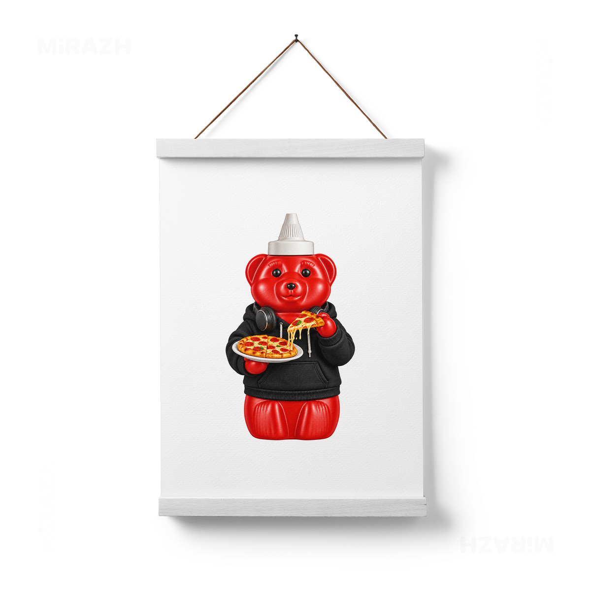 SosKhersiPizza Magnetic Hanger Poster 01 White Wood