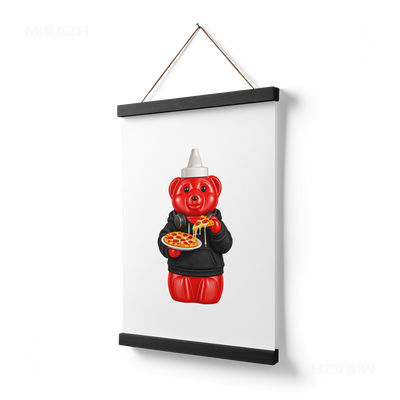 SosKhersiPizza Magnetic Hanger Poster 03 Black Wood