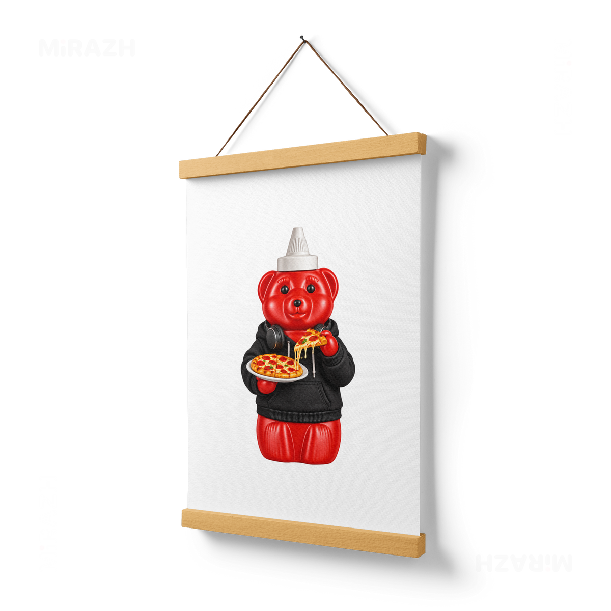 SosKhersiPizza Magnetic Hanger Poster 03 Natural Wood