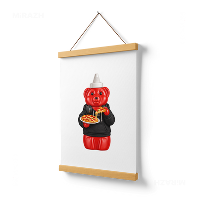 SosKhersiPizza Magnetic Hanger Poster 03 Natural Wood