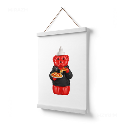SosKhersiPizza Magnetic Hanger Poster 03 White Wood