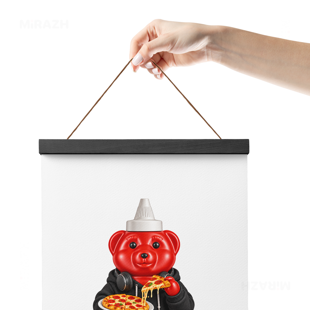 SosKhersiPizza Magnetic Hanger Poster 05 Black Wood