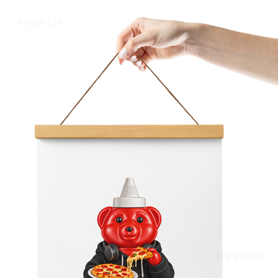 SosKhersiPizza Magnetic Hanger Poster 05 Natural Wood