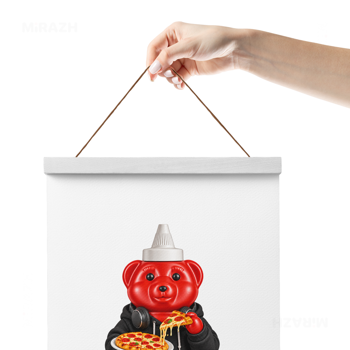 SosKhersiPizza Magnetic Hanger Poster 05 White Wood