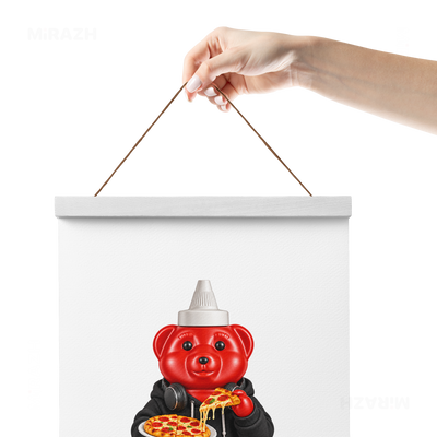 SosKhersiPizza Magnetic Hanger Poster 05 White Wood