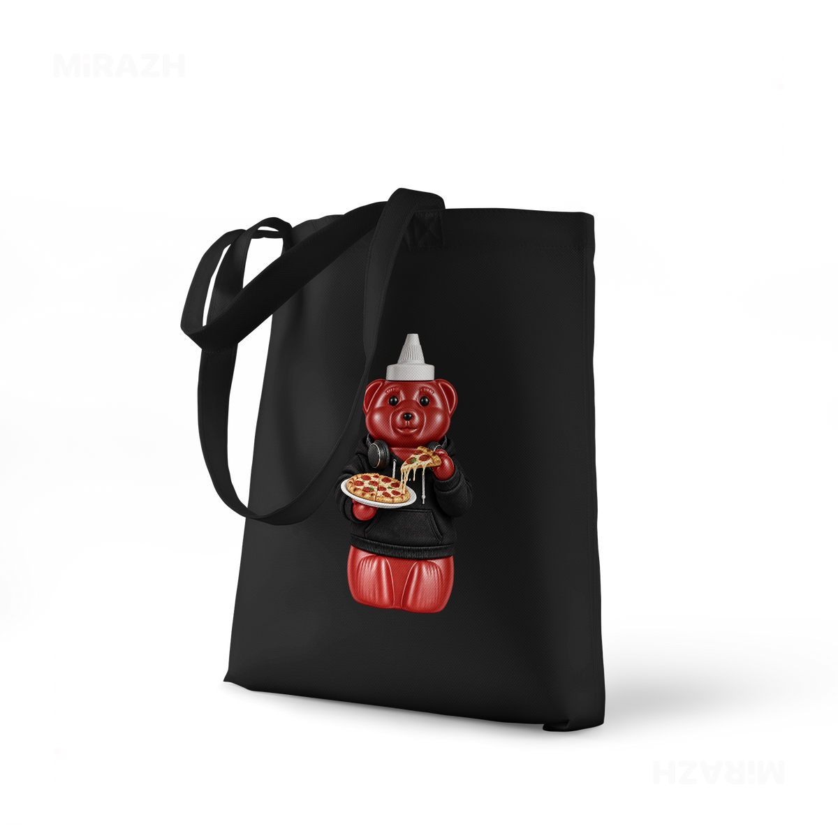 SosKhersiPizza Tote Bags 01 Black