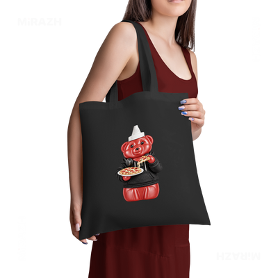 SosKhersiPizza Tote Bags 02 Black