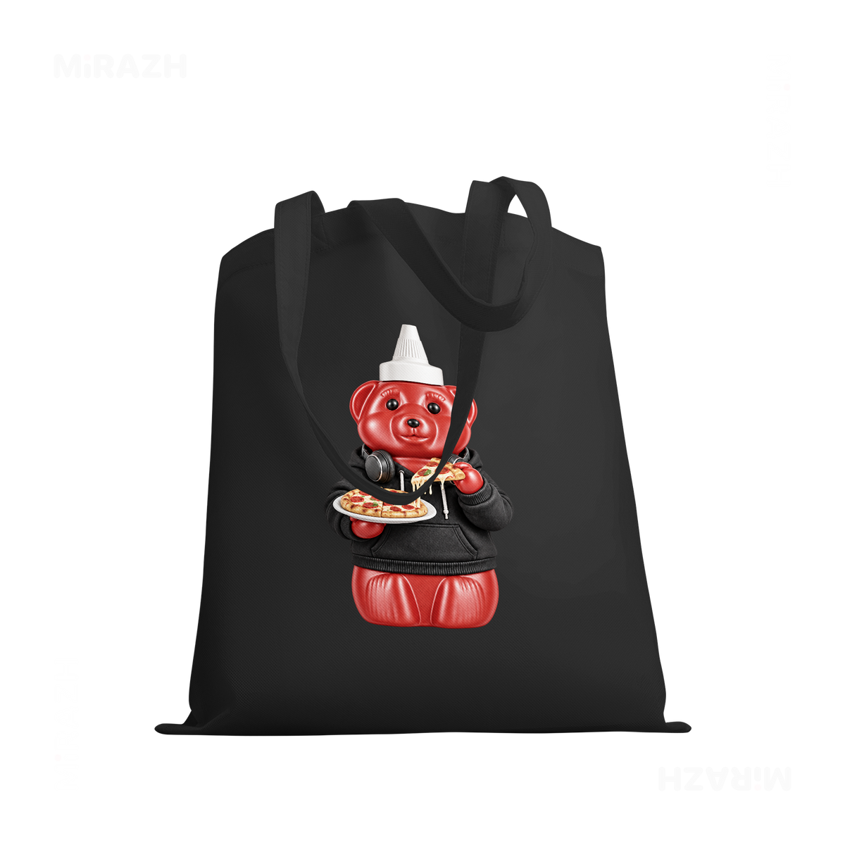 SosKhersiPizza Tote Bags 03 Black
