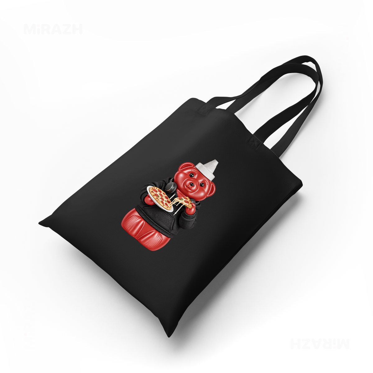SosKhersiPizza Tote Bags 04 Black