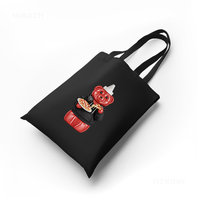 SosKhersiPizza Tote Bags 04 Black