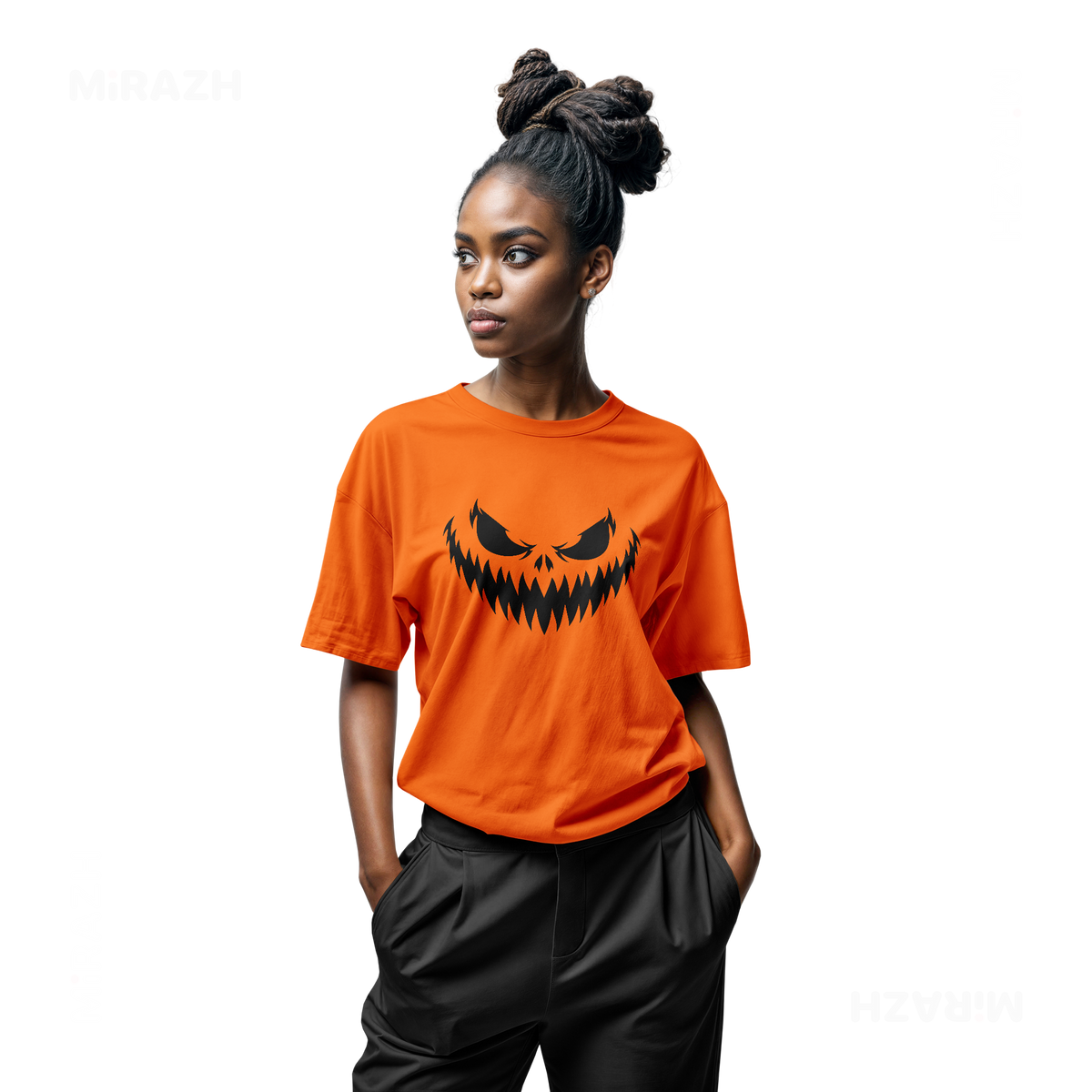 WickedJackOLantern Adult T Shirt 04 Orange