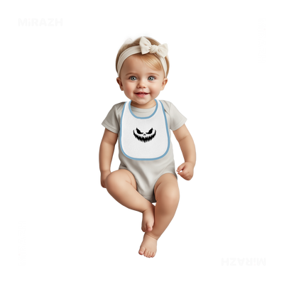 WickedJackOLantern Baby Bibs 02 White Lightblue