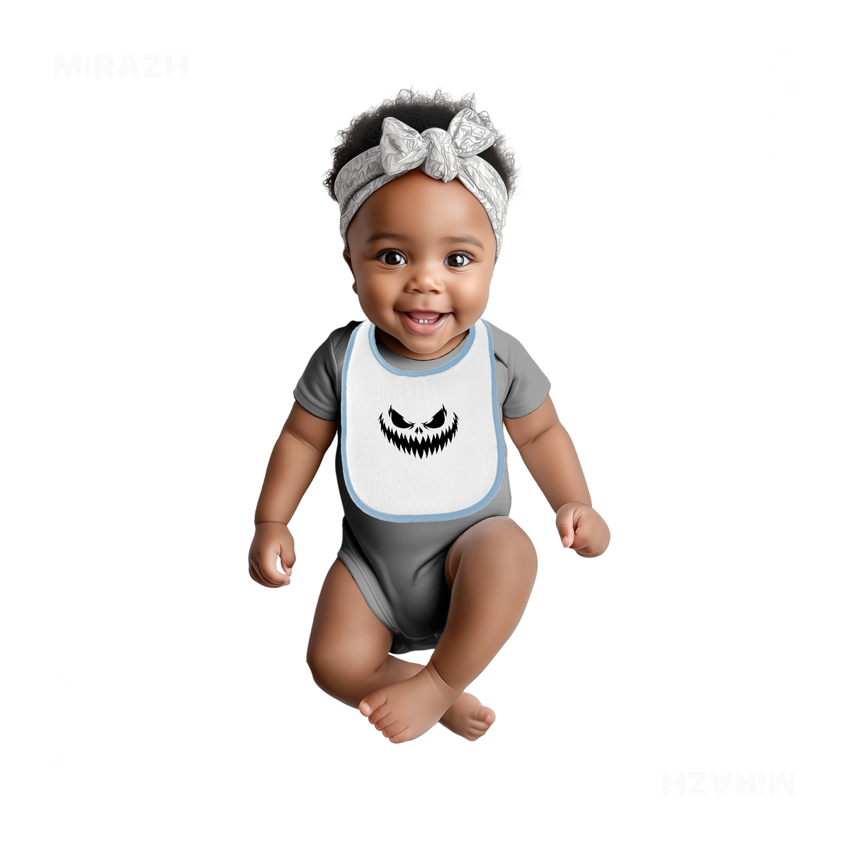 WickedJackOLantern Baby Bibs 04 White Lightblue