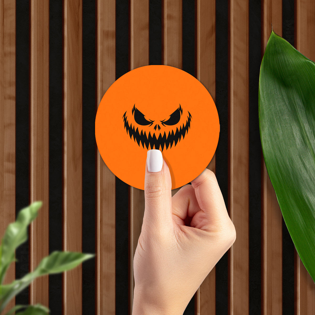 WickedJackOLantern Ceramic Coaster 02 Round