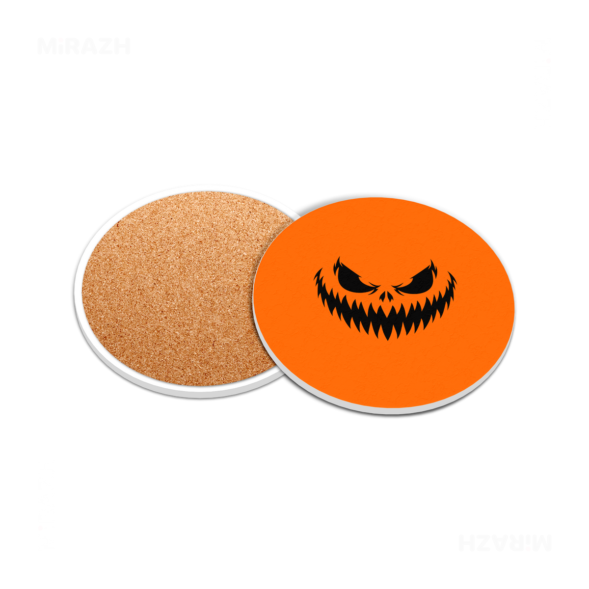 WickedJackOLantern Ceramic Coaster 05 Round