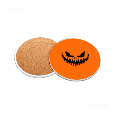 WickedJackOLantern Ceramic Coaster 05 Round