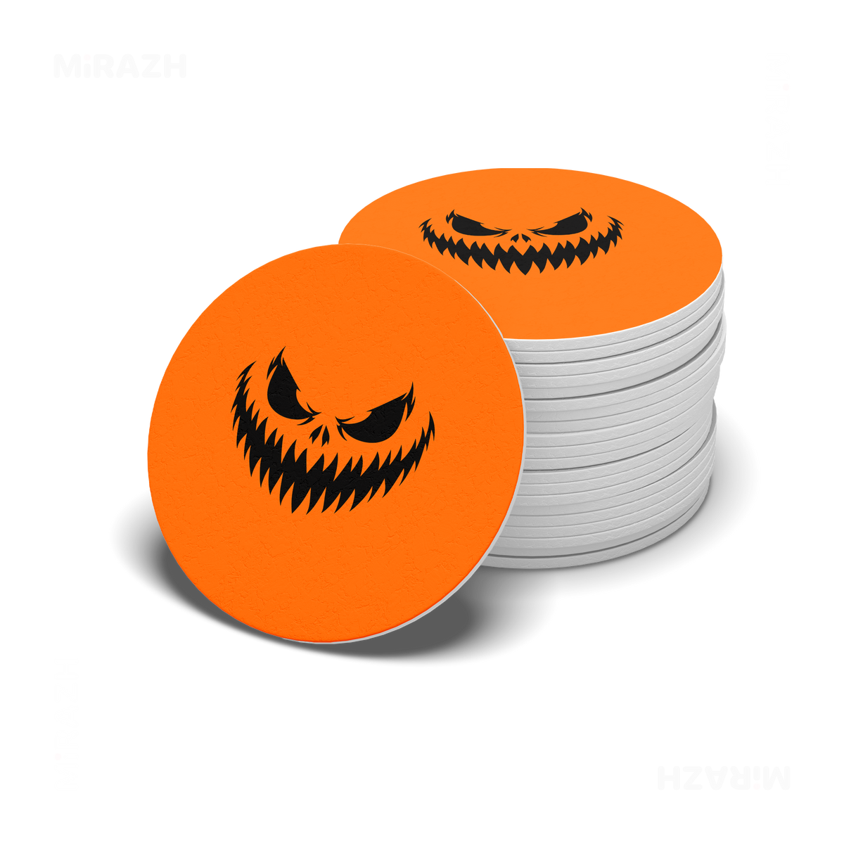 WickedJackOLantern Ceramic Coaster 06 Round