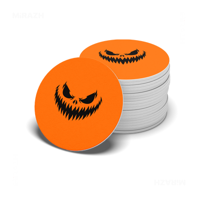 WickedJackOLantern Ceramic Coaster 06 Round