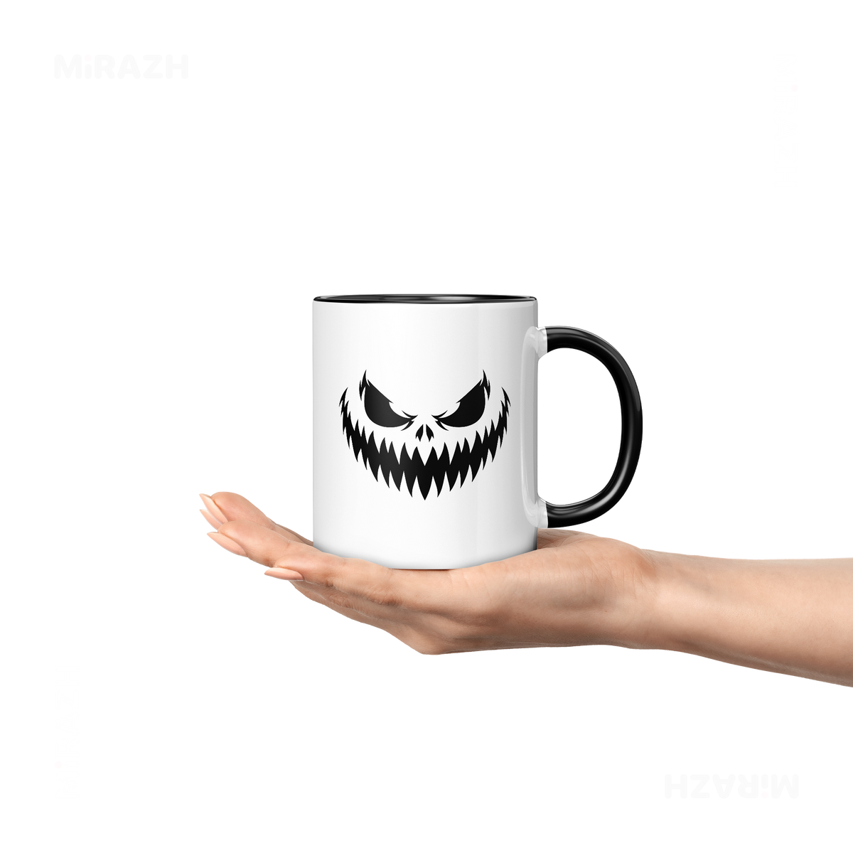 WickedJackOLantern Ceramic Mug 04 White Black