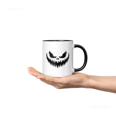 WickedJackOLantern Ceramic Mug 04 White Black