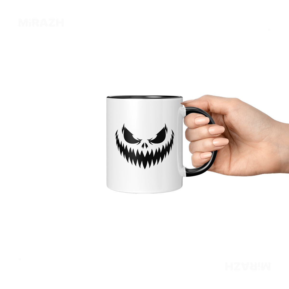 WickedJackOLantern Ceramic Mug 06 White Black