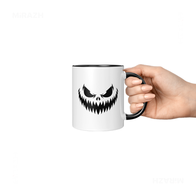 WickedJackOLantern Ceramic Mug 06 White Black