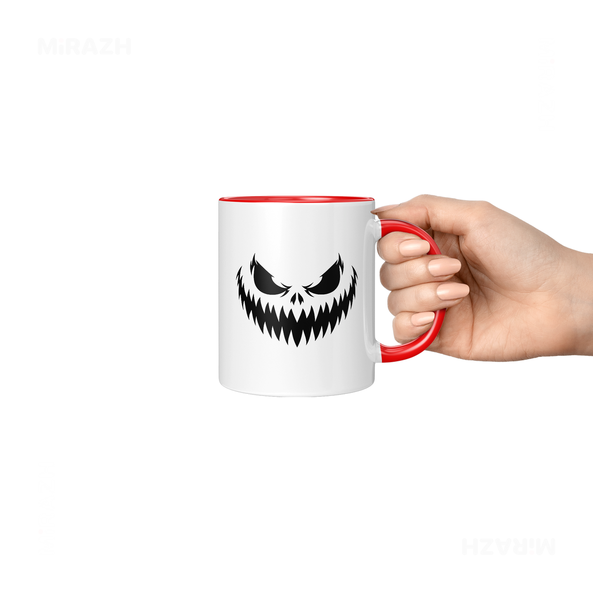 WickedJackOLantern Ceramic Mug 06 White Red